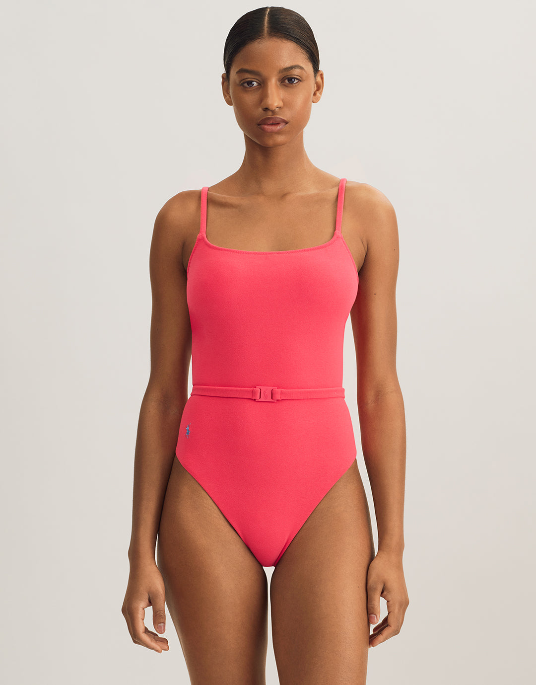 Terry Belted Kennedy Swimsuit - Coral - Simply Beach UK
