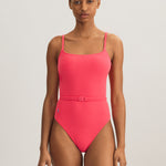 Terry Belted Kennedy Swimsuit - Coral - Simply Beach UK