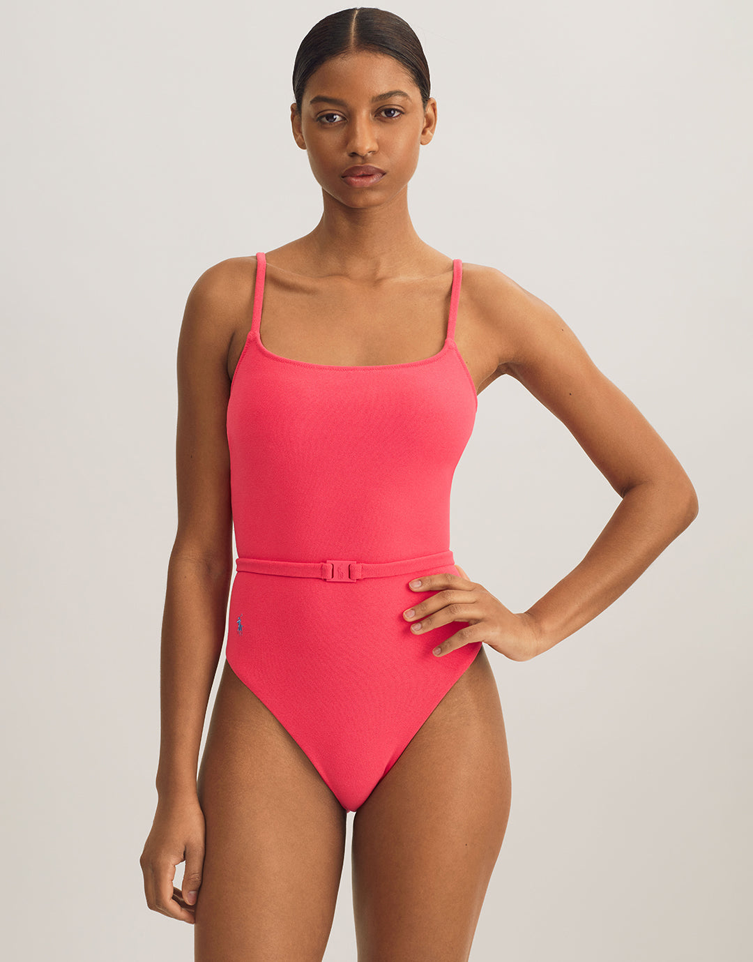 Terry Belted Kennedy Swimsuit - Coral - Simply Beach UK