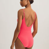 Terry Belted Kennedy Swimsuit - Coral - Simply Beach UK