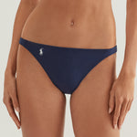 Terry Side Tab Devin Hipster Bikini Pant - Navy Blue - Simply Beach UK