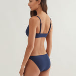 Terry Side Tab Devin Hipster Bikini Pant - Navy Blue - Simply Beach UK