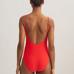Logo Jacquard Kennedy Swimsuit - Bright Hibiscus - Simply Beach UK