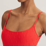 Logo Jacquard Kennedy Swimsuit - Bright Hibiscus - Simply Beach UK