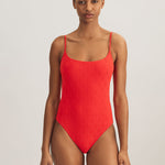 Logo Jacquard Kennedy Swimsuit - Bright Hibiscus - Simply Beach UK