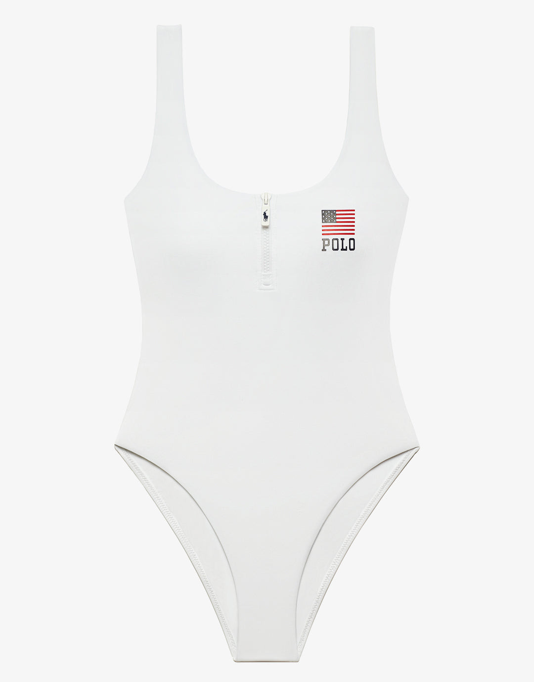 Americana Zipper Scoop Tank Swimsuit - White - Simply Beach UK