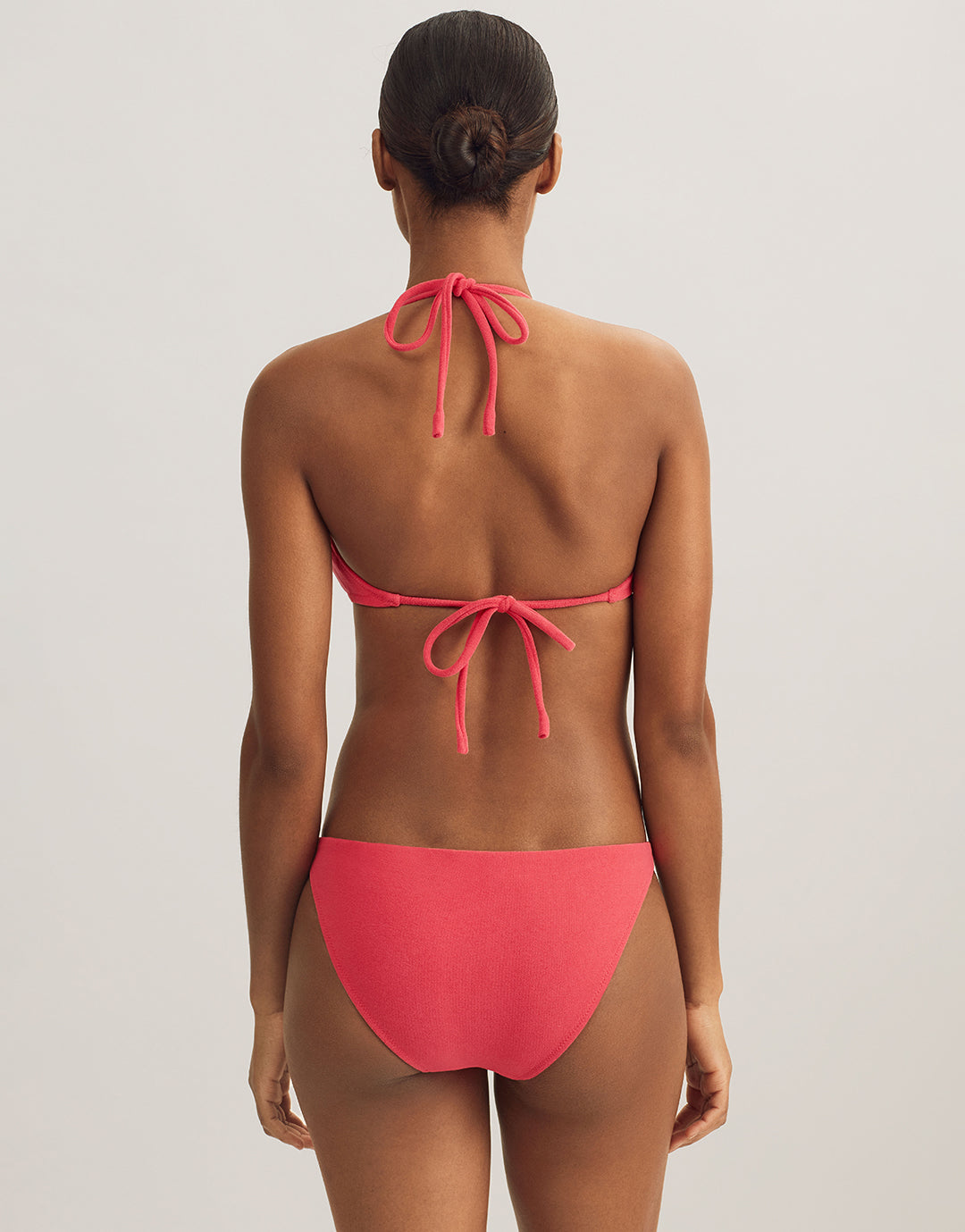 Terry Logo Trim Devin Hipster Bikini Pant - Coral - Simply Beach UK