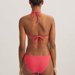 Terry Logo Trim Devin Hipster Bikini Pant - Coral - Simply Beach UK