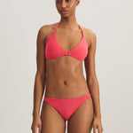 Terry Logo Trim Devin Hipster Bikini Pant - Coral - Simply Beach UK
