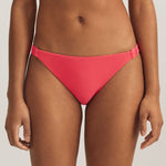 Terry Logo Trim Devin Hipster Bikini Pant - Coral - Simply Beach UK