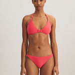 Terry Logo Trim Devin Hipster Bikini Pant - Coral - Simply Beach UK