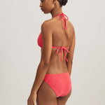 Terry Logo Trim Devin Hipster Bikini Pant - Coral - Simply Beach UK