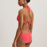 Terry Logo Trim Devin Hipster Bikini Pant - Coral - Simply Beach UK