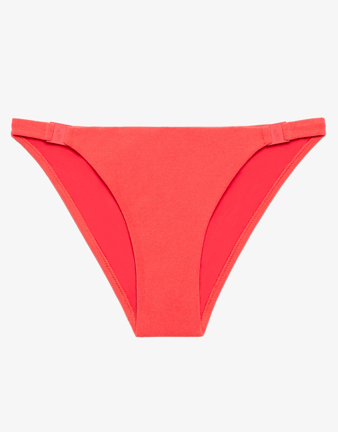 Terry Logo Trim Devin Hipster Bikini Pant - Coral - Simply Beach UK