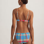 Smocked Madras Devin Hipster Bikini Pant - Multi - Simply Beach UK