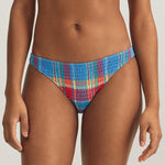 Smocked Madras Devin Hipster Bikini Pant - Multi - Simply Beach UK
