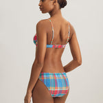 Smocked Madras Devin Hipster Bikini Pant - Multi - Simply Beach UK