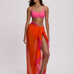 Polo Ralph Lauren Pony Long Pareo - Sailing Orange and Desert Pink - Simply Beach UK