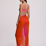 Polo Ralph Lauren Pony Long Pareo - Sailing Orange and Desert Pink - Simply Beach UK