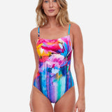 Italian Summer Round Neck Swimsuit - Multi - Simply Beach UK