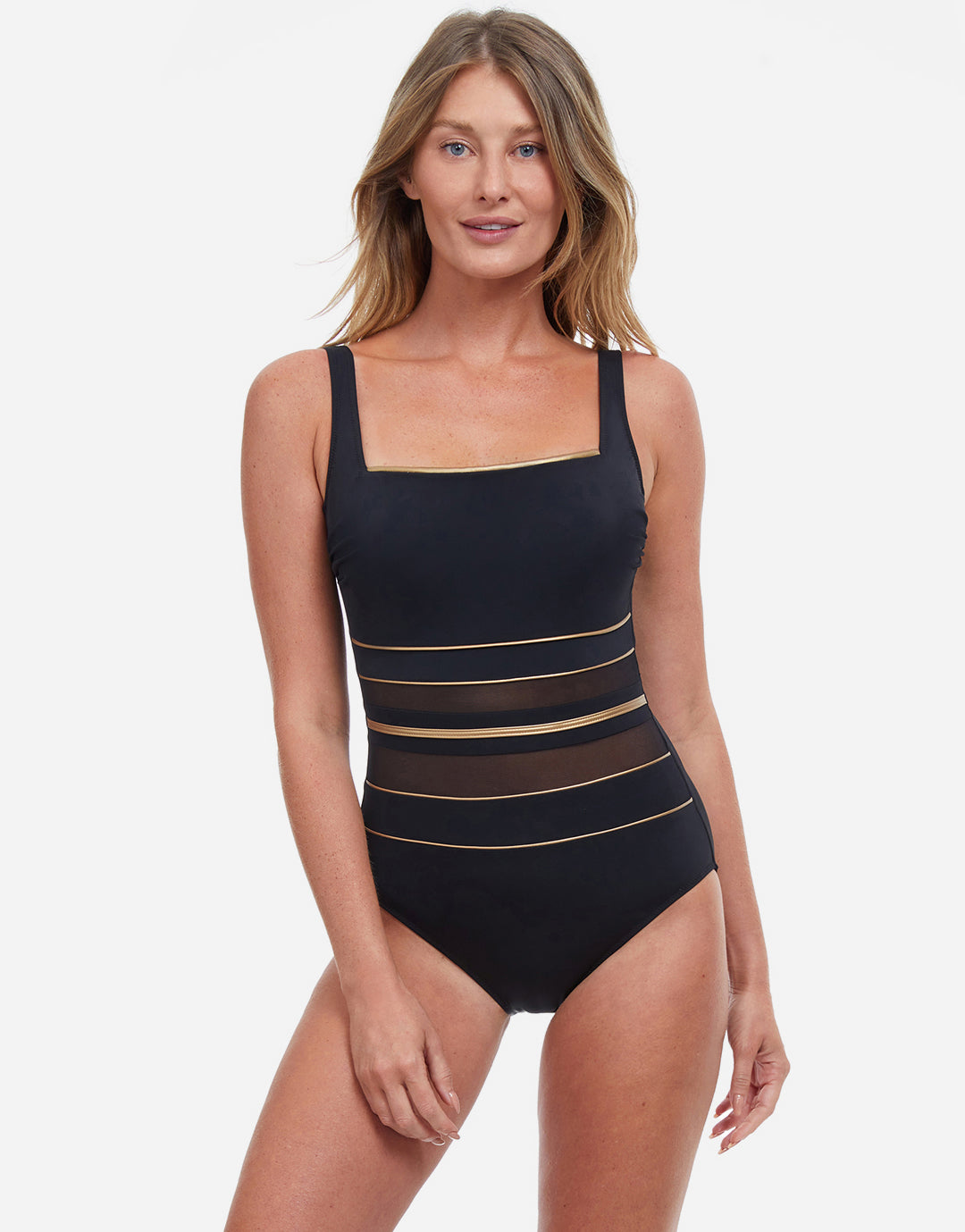 Onyx Square Neck Swimsuit - Black - Simply Beach UK