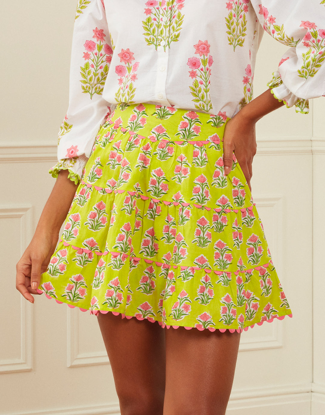 Elsie Mini Skirt - Lime Tulip - Simply Beach UK