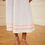Rhodes Kaftan - White and Orange - Simply Beach UK