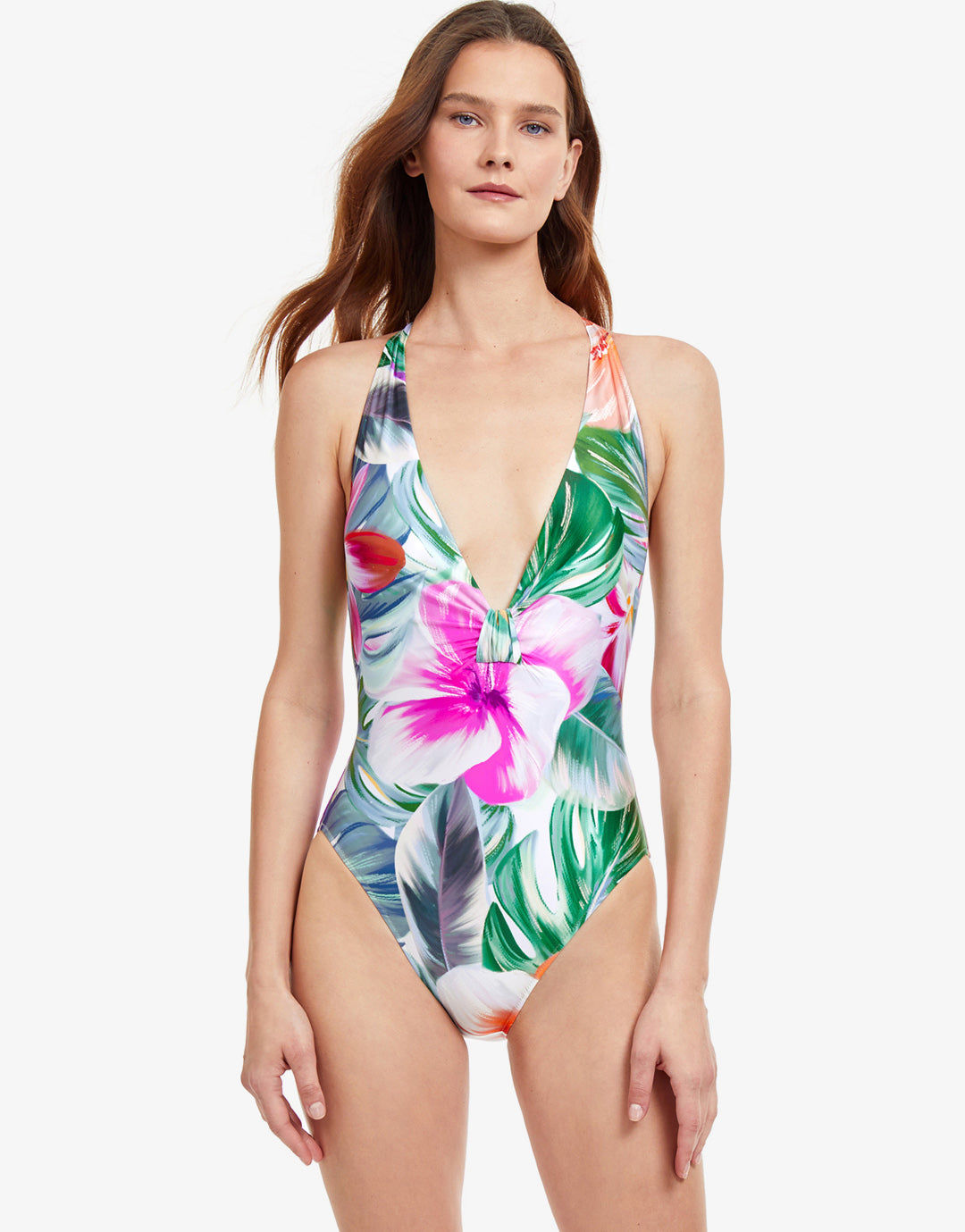 Bora Bora Plunge Swimsuit - White - Simply Beach UK
