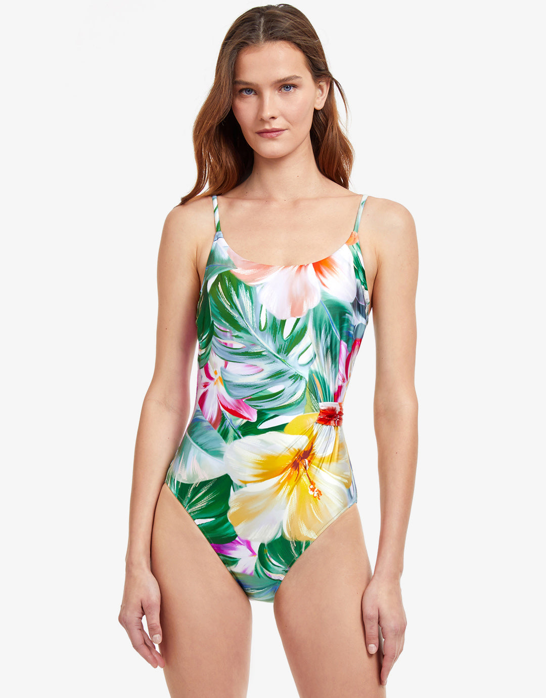 Bora Bora Round Neck Swimsuit - White - Simply Beach UK