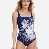 Dolce Vita Square Neck Swimsuit - Navy - Simply Beach UK