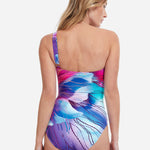 Golden Blossom One Shoulder Swimsuit - Multi - Simply Beach UK