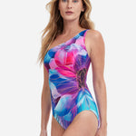 Golden Blossom One Shoulder Swimsuit - Multi - Simply Beach UK