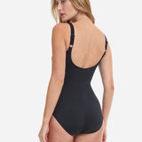 Onyx Square Neck Higher Back Swimsuit - Black - Simply Beach UK