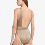White Sands Plunge Swimsuit - Gold - Simply Beach UK