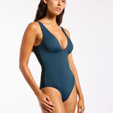 Jetset Smooth Plunge Swimsuit - Midnight Teal
