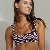 Makro Notion Bralette Bikini Top - Cream Aubergine - Simply Beach UK