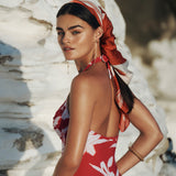 Veridian Twist Front Halter Multifit Swimsuit - Ruby - Simply Beach UK