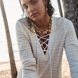 Sea Level Horizon Lace Up Dress - White - Simply Beach UK