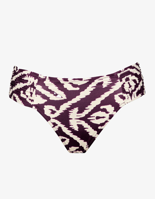 Makro Notion Ruched Side Bikini Pant - Cream Aubergine - Simply Beach UK