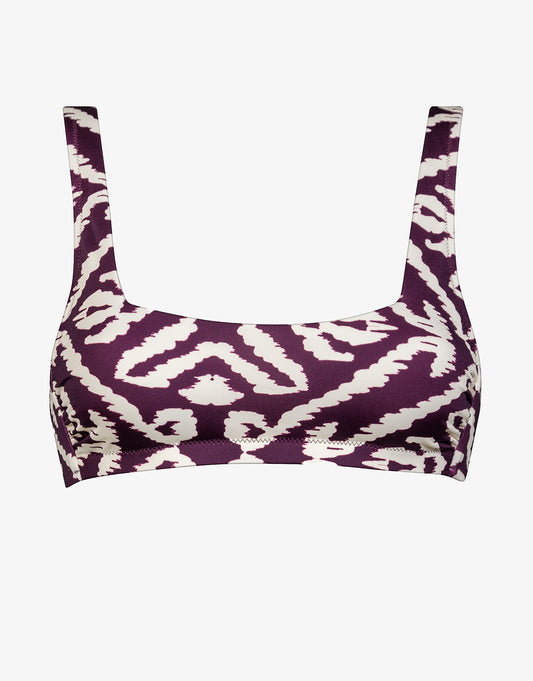 Makro Notion Bralette Bikini Top - Cream Aubergine - Simply Beach UK