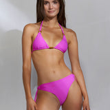 Bamboo Solids Loop Tie Bikini Pant - Intense Pink - Simply Beach UK