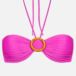 Bamboo Solids Bandeau Bikini Top - Intense Pink - Simply Beach UK