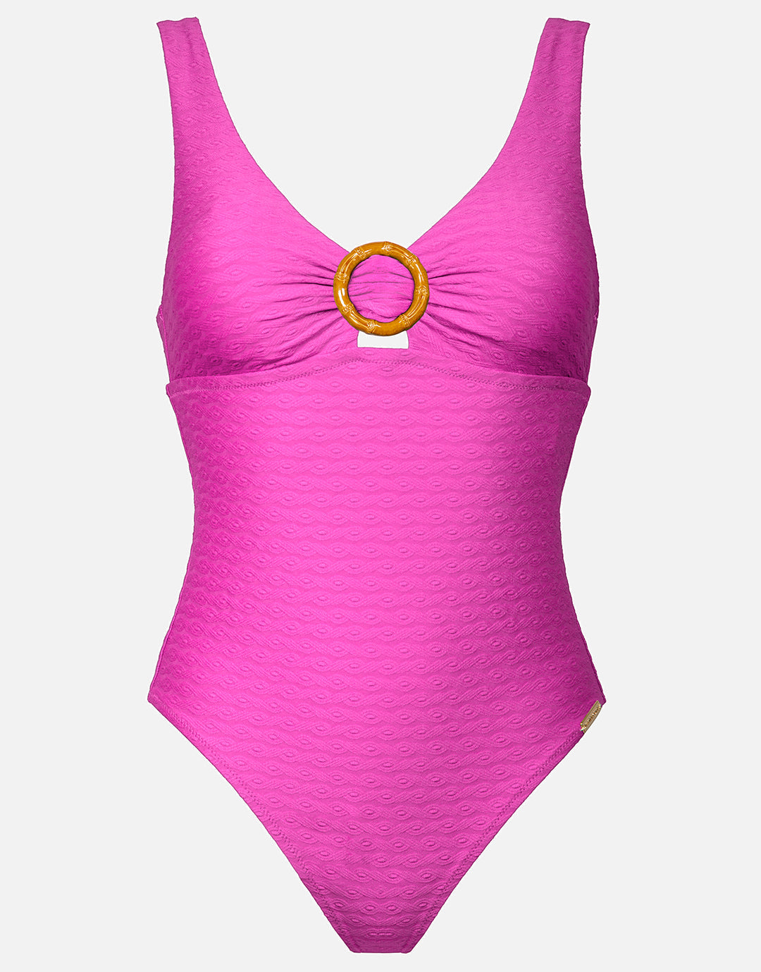 Bamboo Solids Ring Front Swimsuit - Intense Pink - Simply Beach UK