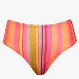 Dopamine Stripe High Waist Bikini Pant - Dopamine Brights - Simply Beach UK