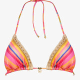 Dopamine Stripe Triangle Bikini Top - Dopamine Brights - Simply Beach UK