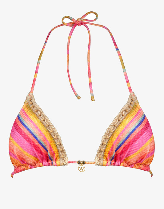 Dopamine Stripe Triangle Bikini Top - Dopamine Brights - Simply Beach UK