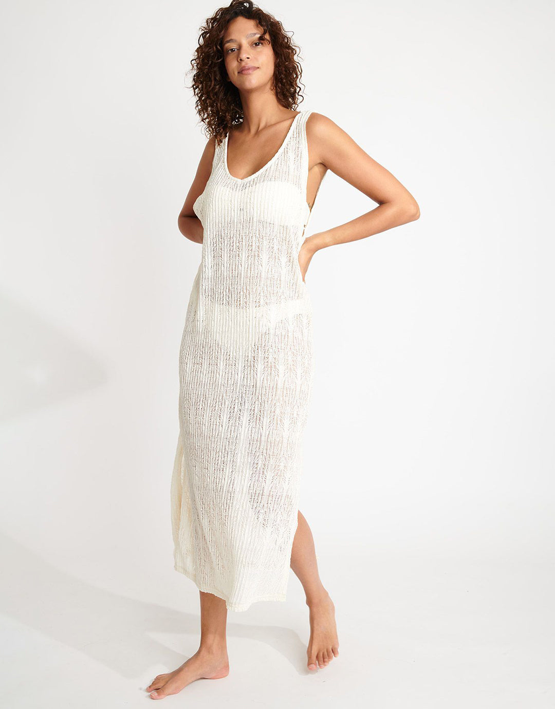 Beachsoul Tupai Midi Dress - Ecru - Simply Beach UK