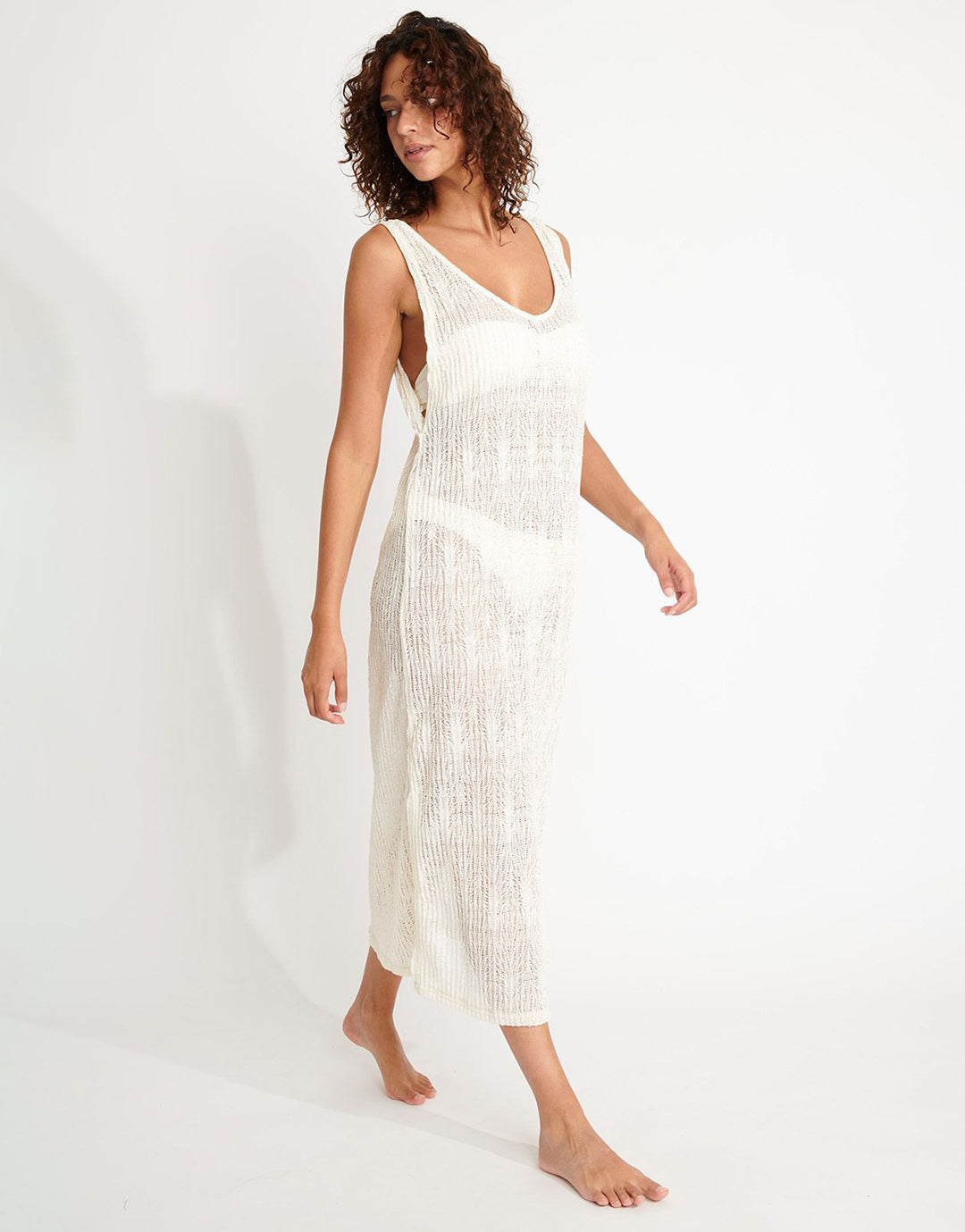 Beachsoul Tupai Midi Dress - Ecru - Simply Beach UK