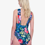Garden Dream High Neck Swimsuit - Multi Navy - Simply Beach UK