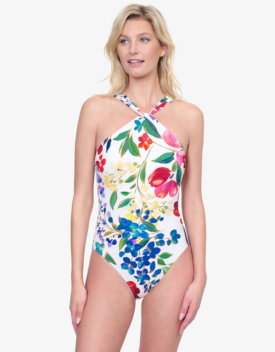 GOTTEX designer swimsuit 8B cup bikini bandeau bright colors 2 PC main image 1